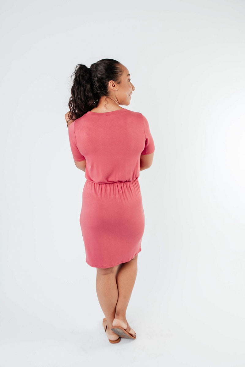 Cute Comfort Dress In Terracotta-1XL, 2XL, 3XL, 5-18-2021, 8-13-2020, Dresses, Group A, Group B, Group C, Group D, Group T, Group V, Group Y, Large, Made in the USA, Medium, Plus, Reshoots, SiteWide21, Small, XL, XS-Womens Artisan USA American Made Clothing Accessories
