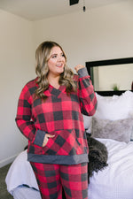 Faded Plaid Hoodie - On Hand-Buffalo Plaid, Christmas, Christmas pjs, Made in the USA, Plaid-Womens Artisan USA American Made Clothing Accessories