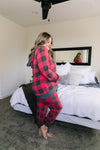 Faded Plaid Joggers - On Hand-Made in the USA-Womens Artisan USA American Made Clothing Accessories