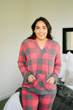 Faded Plaid Hoodie - On Hand-Buffalo Plaid, Christmas, Christmas pjs, Made in the USA, Plaid-Womens Artisan USA American Made Clothing Accessories