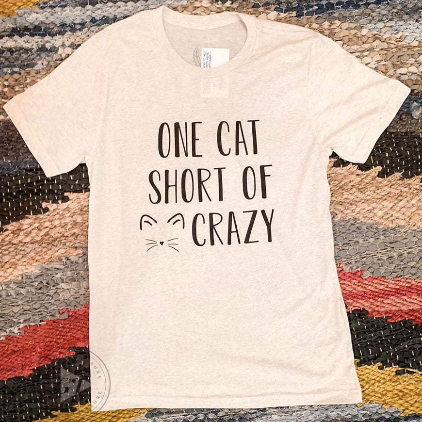 One Cat Short Crew Tee-Made in the USA-Womens Artisan USA American Made Clothing Accessories