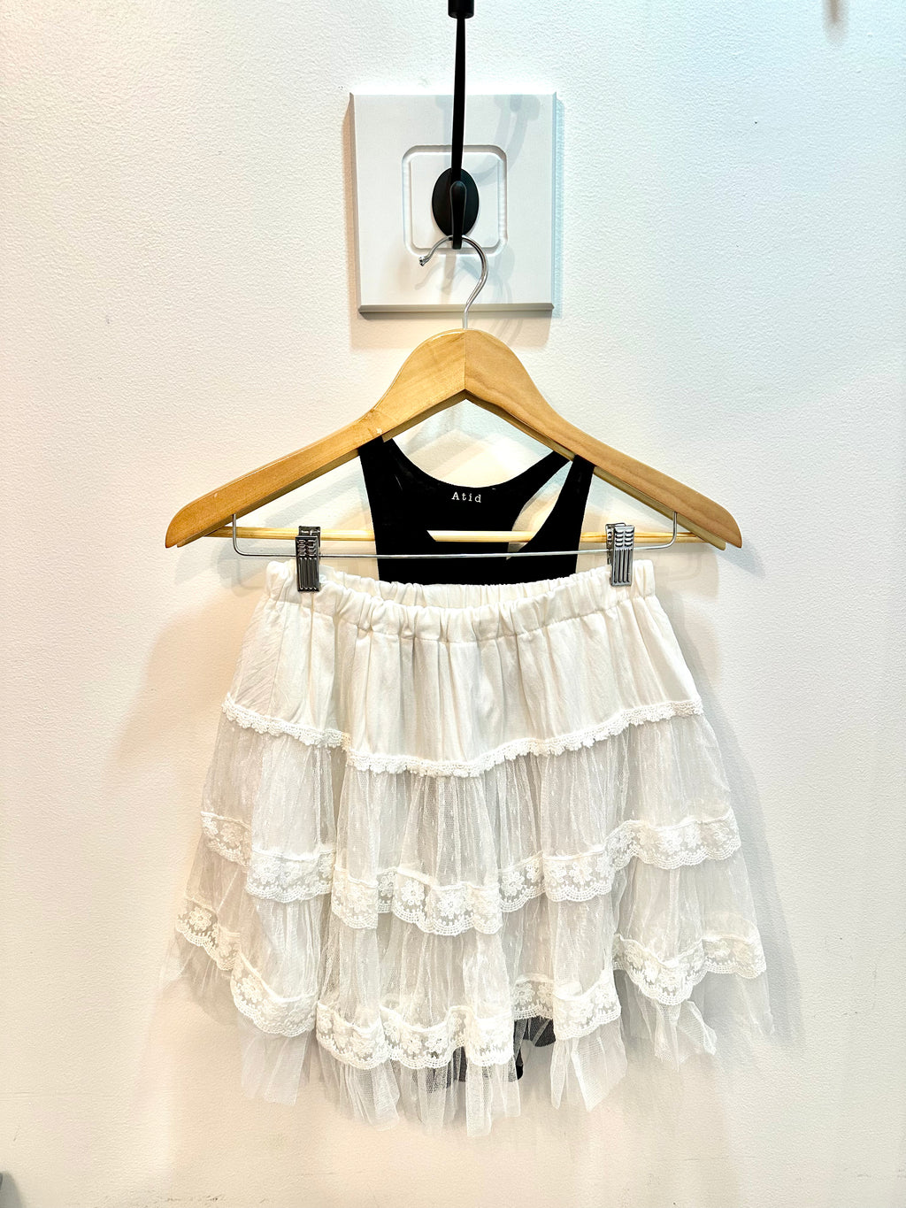 Cotton Tulle Mini Skirt