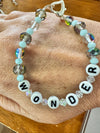 Keiki size Letters, Gems, and Swarovski bracelet