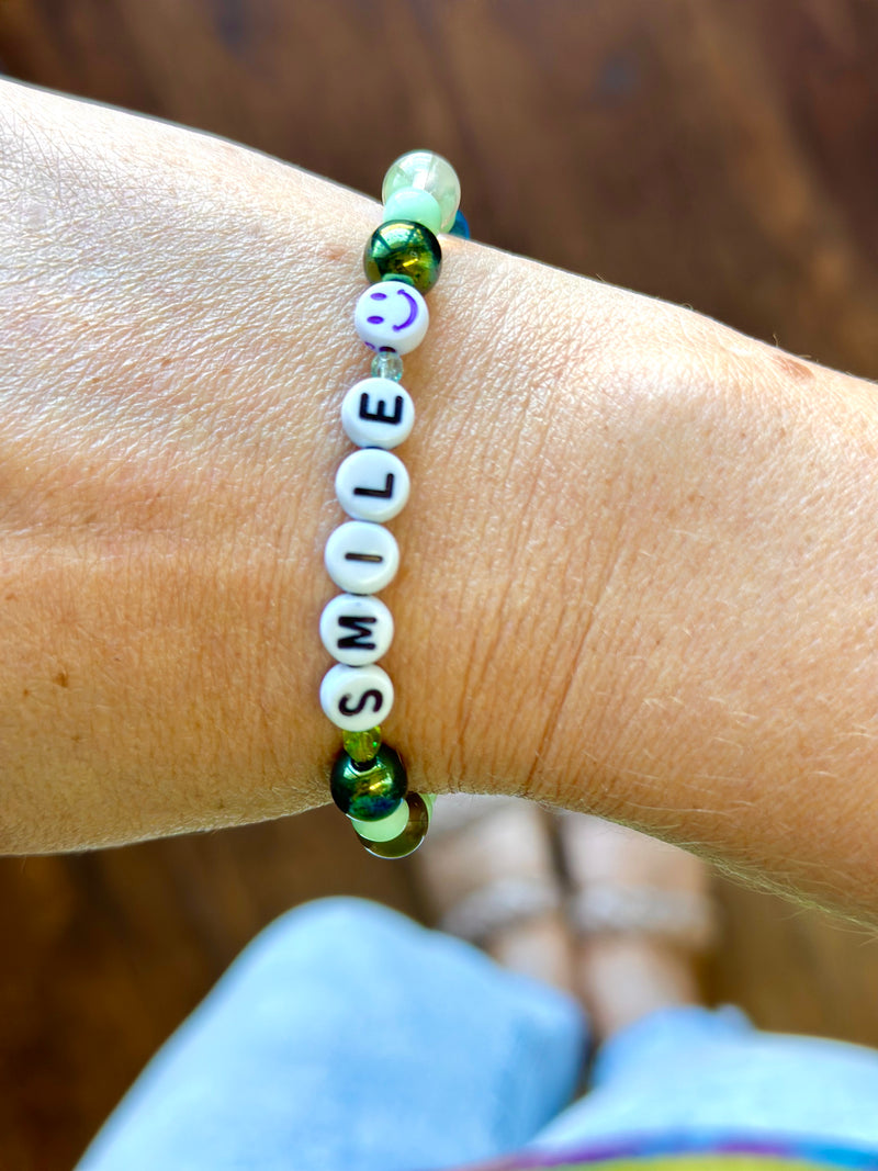 Smile Word & Gem Bracelet