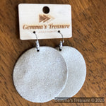 Leather Round Earrings - Multiple Colors-Made in the USA-Womens Artisan USA American Made Clothing Accessories