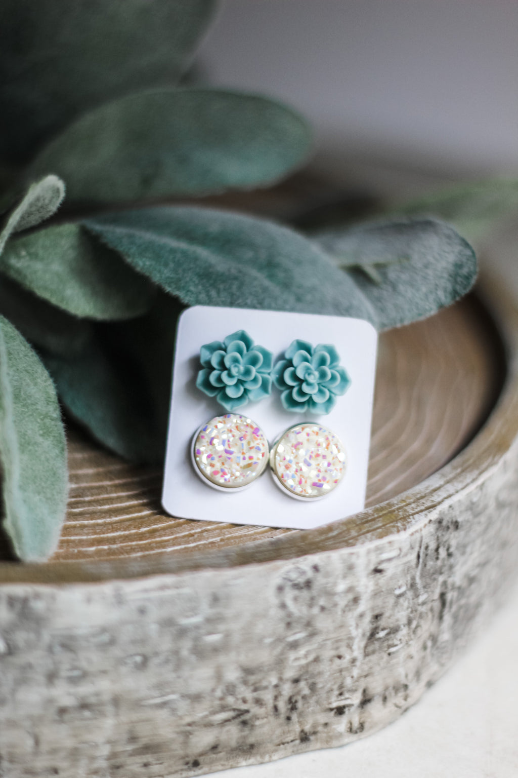 Double Set - Mint Succulent - wholesale-Made in the USA-Womens Artisan USA American Made Clothing Accessories