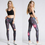 Galaxy Yoga Fold Band Leggings-Bottoms, Leggings, Loungewear, Made in the USA-Womens Artisan USA American Made Clothing Accessories