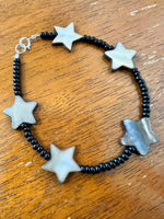 Reach for the Stars Abalone & Black Beads Bracelet