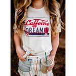 Caffeine Dreamin Tee-Made in the USA-Womens Artisan USA American Made Clothing Accessories