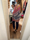 Paisley and Floral Printed Short Kimono