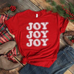 Joy Joy Joy Christmas Tee-EOY2020, On hand-Womens Artisan USA American Made Clothing Accessories