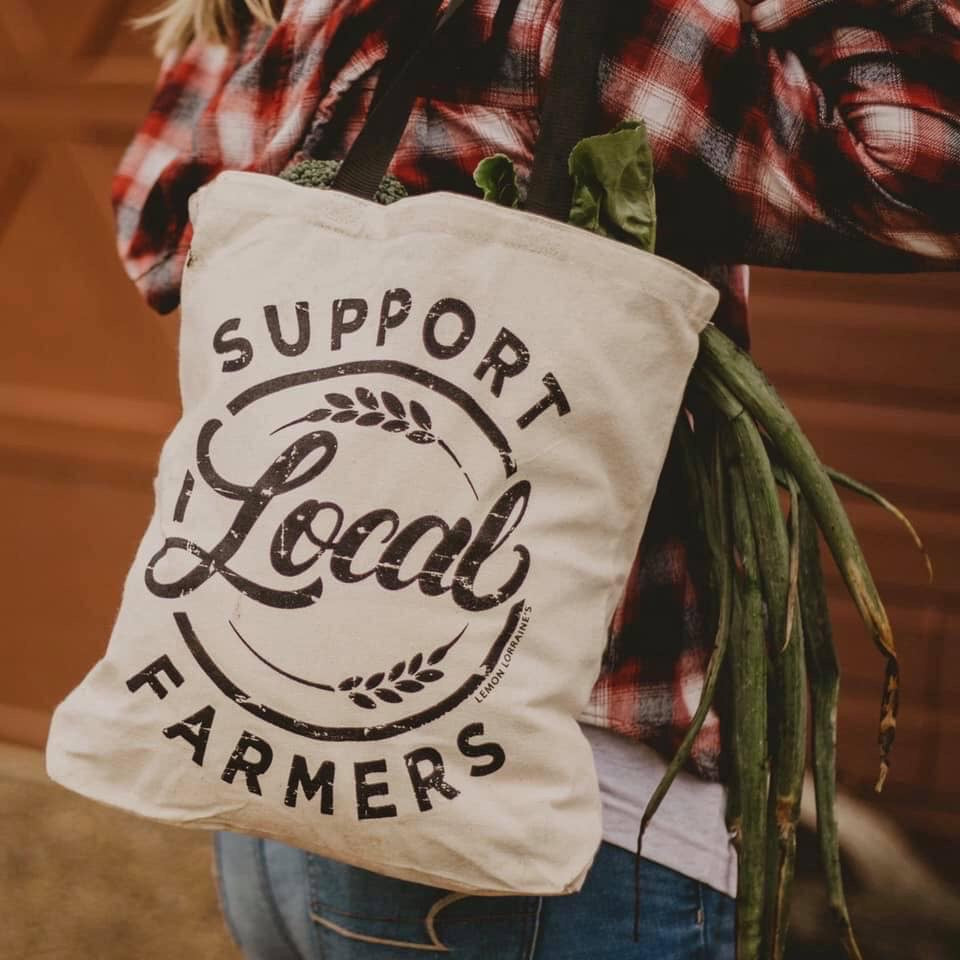 Support Local Farmers Tote Bag-Made in the USA-Womens Artisan USA American Made Clothing Accessories