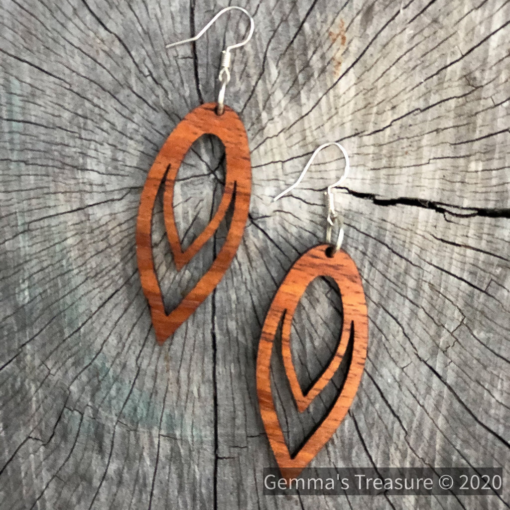 Koa Artisan Earrings - Made in Hawaii-Hawaii-Womens Artisan USA American Made Clothing Accessories