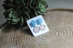 Double Set - Baby Blue Succulent - wholesale-Made in the USA-Womens Artisan USA American Made Clothing Accessories