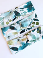 Teal Winter Floral Headband - On Hand-Christmas, EOY2020, Handmade, Headband, On hand-Womens Artisan USA American Made Clothing Accessories
