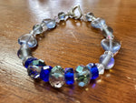 Keiki size Hearts of Blue Gems and Swarovski Bracelet