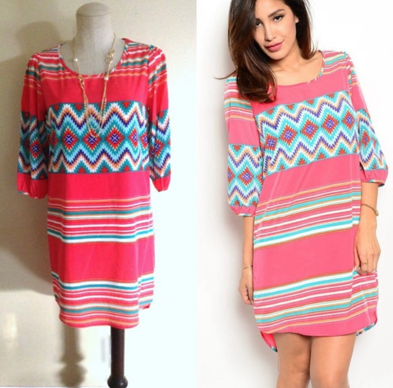 Pink in Aztec Dress