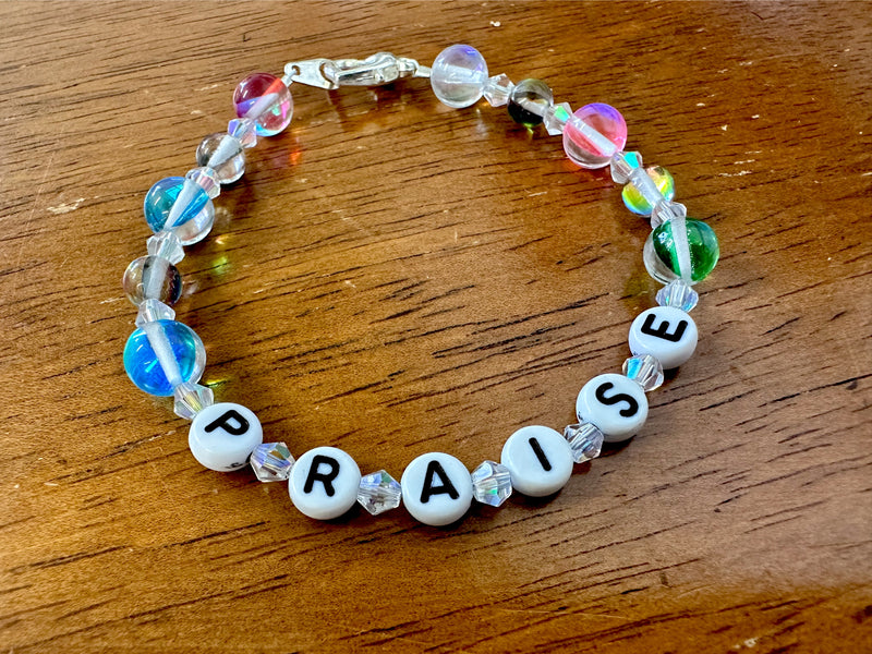 Praise Swarovski Crystal and Letter Bracelet