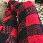 Red Buffalo Plaid Joggers-Bottoms, Buffalo plaid, christmas, holiday, joggers, Made in the USA, On hand, plaid-Womens Artisan USA American Made Clothing Accessories