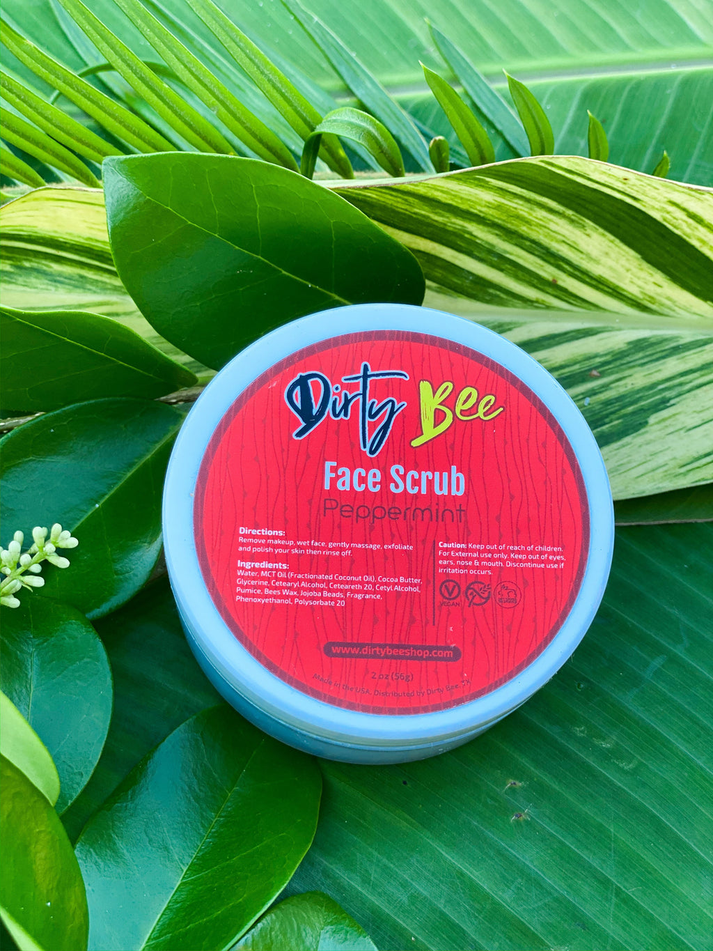 Peppermint Face Scrub - On Hand-Bath & Body, Dirty Bee, Dropship, face, Face Scrub, Made in the USA, Peppermint-Womens Artisan USA American Made Clothing Accessories