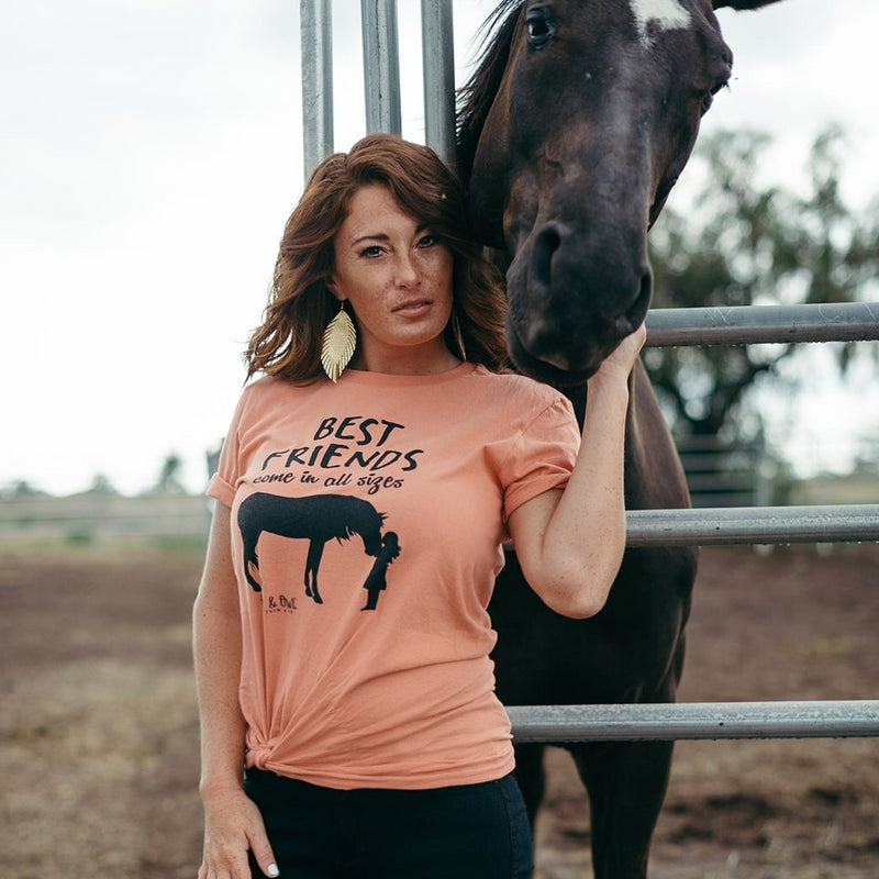 Best Friends Come in All sizes Crew Tee -Made in the USA, Sale-Womens Artisan USA American Made Clothing Accessories