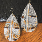 Alligator Printed Leather Earrings-accessories, earrings, jewelry-Womens Artisan USA American Made Clothing Accessories