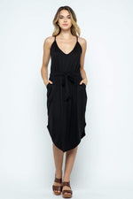 Ellis Tie Waist Strap Dress-Dresses, Made in the USA-Womens Artisan USA American Made Clothing Accessories