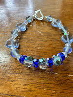 Keiki size Hearts of Blue Gems and Swarovski Bracelet