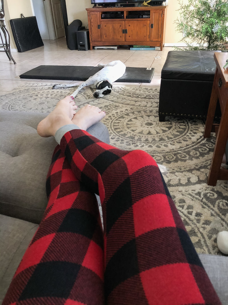 Red Buffalo Plaid Joggers-Bottoms, Buffalo plaid, christmas, holiday, joggers, Made in the USA, On hand, plaid-Womens Artisan USA American Made Clothing Accessories