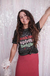 Making Spirits Bright Vintage Black-acid wash, Christmas, EOY2020, Graphic tee, Making spirits bright-Womens Artisan USA American Made Clothing Accessories