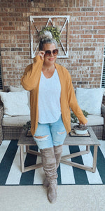 Fall’s Favorite Cardigan with Thumbholes - OS--Womens Artisan USA American Made Clothing Accessories