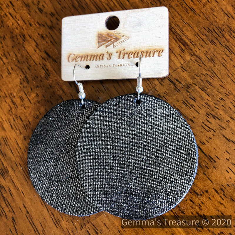 Leather Round Earrings - Multiple Colors-Made in the USA-Womens Artisan USA American Made Clothing Accessories