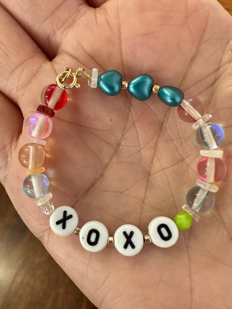 Keiki Size Letters and Gemstones Bracelet