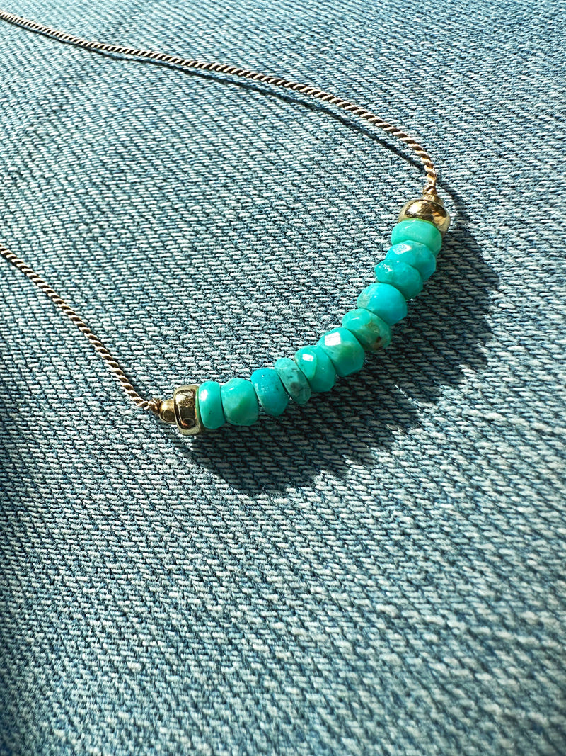 Turquoise Beauty Silk Necklace