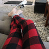 Red Buffalo Plaid Joggers-Bottoms, Buffalo plaid, christmas, holiday, joggers, Made in the USA, On hand, plaid-Womens Artisan USA American Made Clothing Accessories