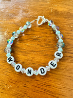 Keiki size Letters, Gems, and Swarovski bracelet