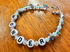 Keiki size Letters, Gems, and Swarovski bracelet