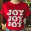 Joy Joy Joy Christmas Tee-EOY2020, On hand-Womens Artisan USA American Made Clothing Accessories