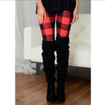 Buffalo Plaid Leggings-Bottoms, Leggings, Loungewear, Made in the USA-Womens Artisan USA American Made Clothing Accessories