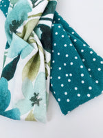 Teal Winter Floral Headband - On Hand-Christmas, EOY2020, Handmade, Headband, On hand-Womens Artisan USA American Made Clothing Accessories