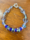 Keiki size Hearts of Blue Gems and Swarovski Bracelet