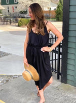 Ellis Tie Waist Strap Dress-Dresses, Made in the USA-Womens Artisan USA American Made Clothing Accessories