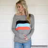 Jersey Striped Top with Thumbholes--Womens Artisan USA American Made Clothing Accessories