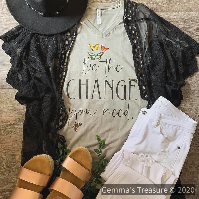 Be The Change You Need-Graphic Tees, Made in the USA, On hand, Tops-Womens Artisan USA American Made Clothing Accessories