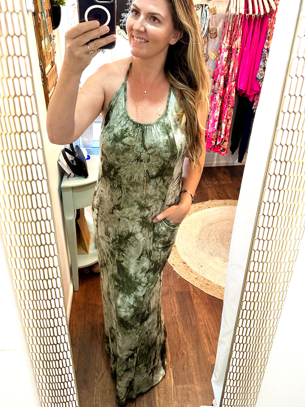 Forrest Green Tie Dye Maxi