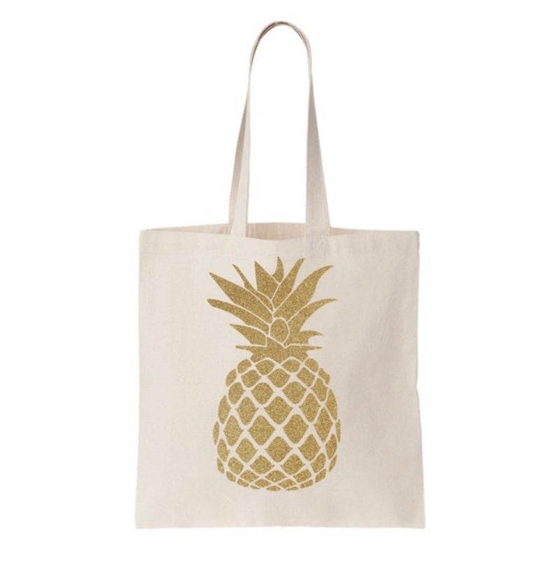 Gold Pineapple Lightweight Cotton Tote