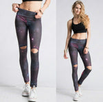 Galaxy Yoga Fold Band Leggings-Bottoms, Leggings, Loungewear, Made in the USA-Womens Artisan USA American Made Clothing Accessories