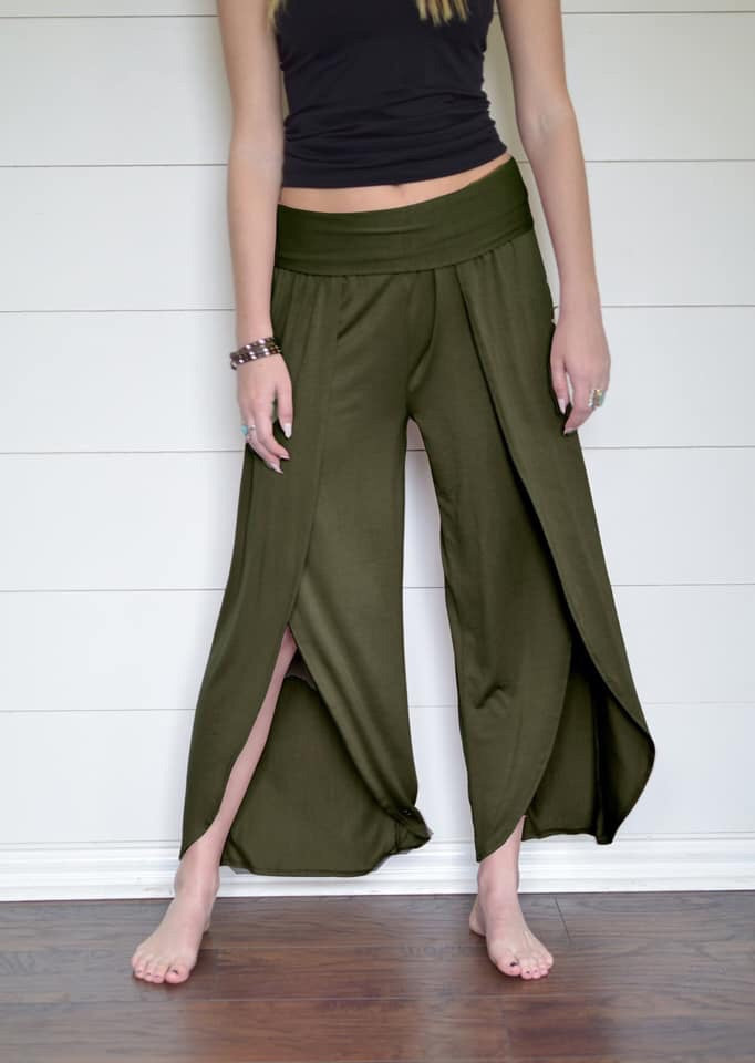 Fold Over Peddle Pant-Bottoms, Made in the USA, Sale-Womens Artisan USA American Made Clothing Accessories