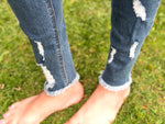Distressed Denim--Womens Artisan USA American Made Clothing Accessories