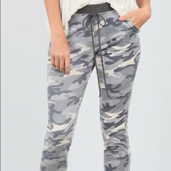 Camo Elastic Joggers-camo, camo joggers, joggers, lounge wear, Made in the USA, Sale-Small-Womens Artisan USA American Made Clothing Accessories